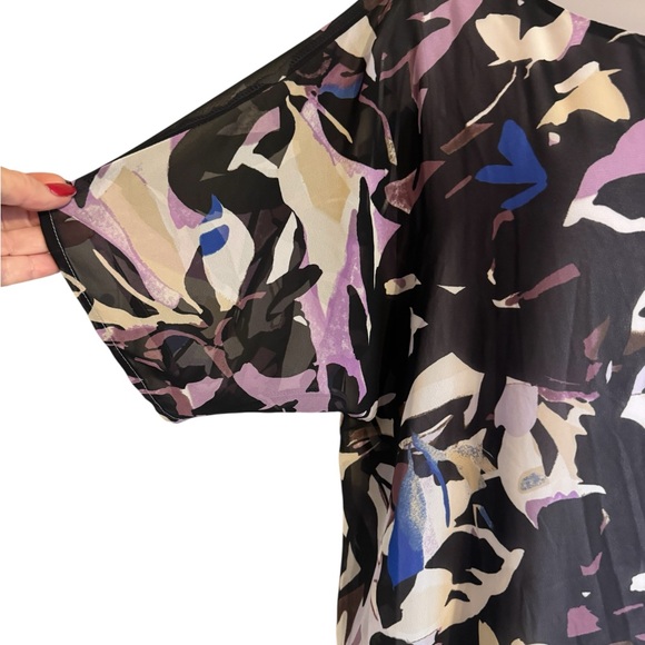 NWT Dana Buchman Abstract Black/Purple Top   XLARGE     #S - Picture 3 of 11